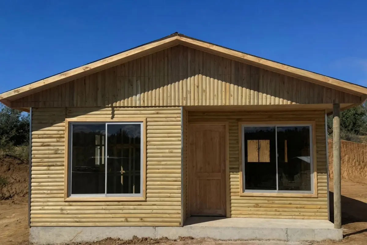 Casa prefabricada sobre fundación de hormigón